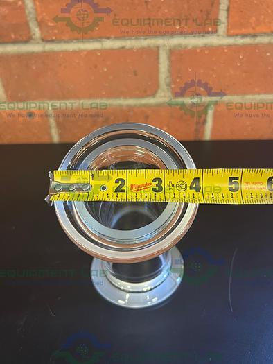 Used Chemglass TH-2001-282LP 60mm Flat Flange to 60mm Flat O-Ring Flange Adapter