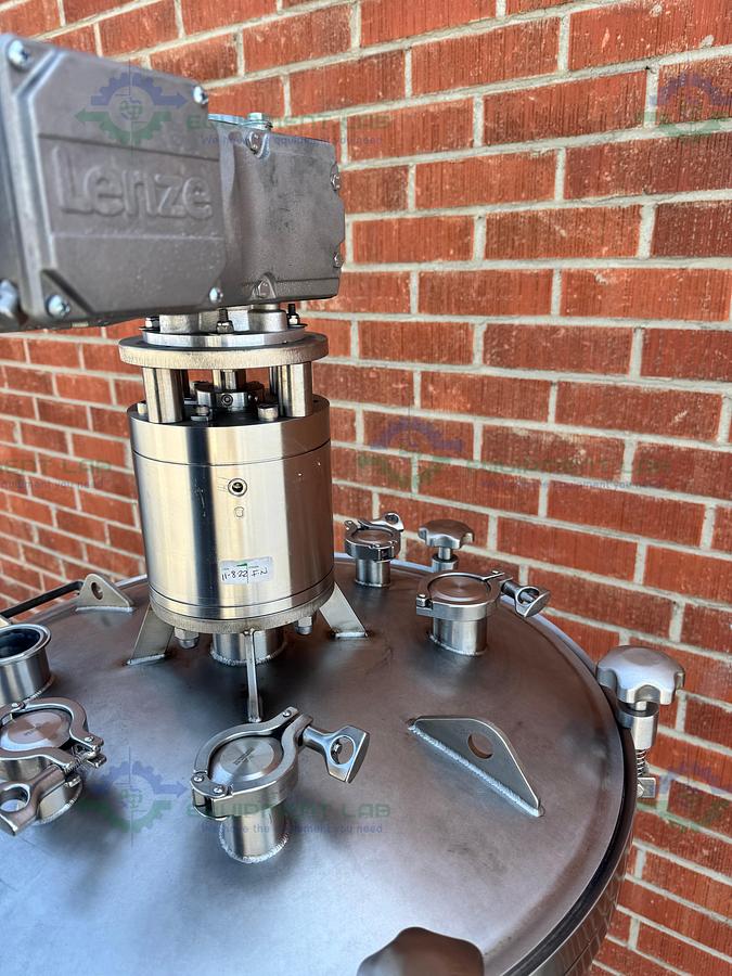 Used Unknown Brand 300 Liter Mixing Tank w/ Lenze 3 Phase Motor, Impeller