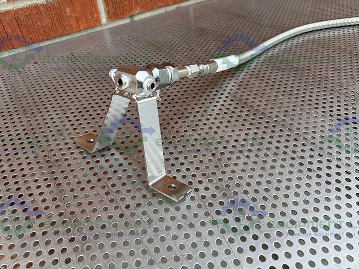 Used Airgas Stainless Steel Flexible Hose 39" w/ Compression Fitting, End Attachments