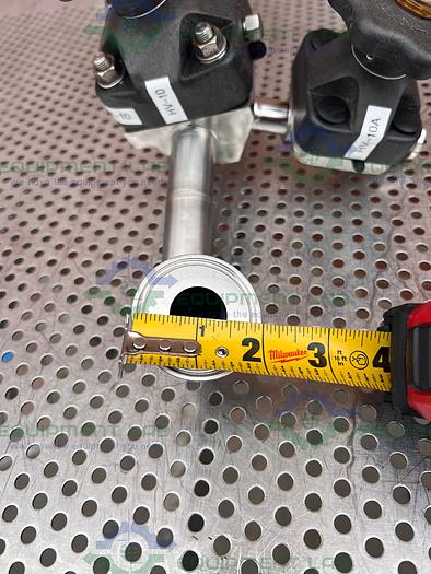 Used ITT Pure Flo  1-316L-RA20MAX 5 -Way Diaphragm Valve w/ 1", 3/4"  Sanitary Fitting