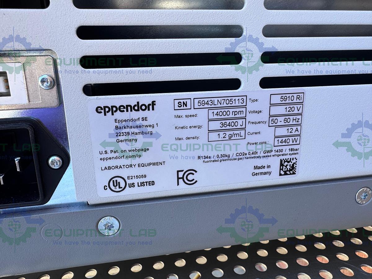 Used Eppendorf 5910Ri Refrigerated Centrifuge w/ S-4X Universal Rotor 4500 RPM