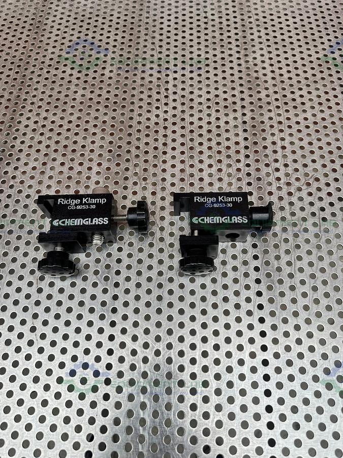 Used Lot of 2 - Chemglass CG-9253-30 Universal Ridge Kwik Klamp II
