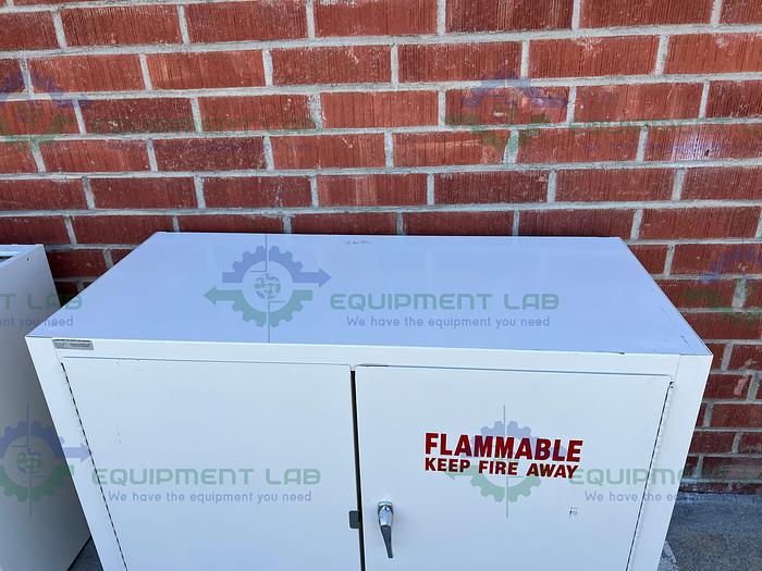 Used Mott  Flammable Storage Cabinet 48" x 22" x 35" w/ Mott Acid Cabinet 18"x35"x48"