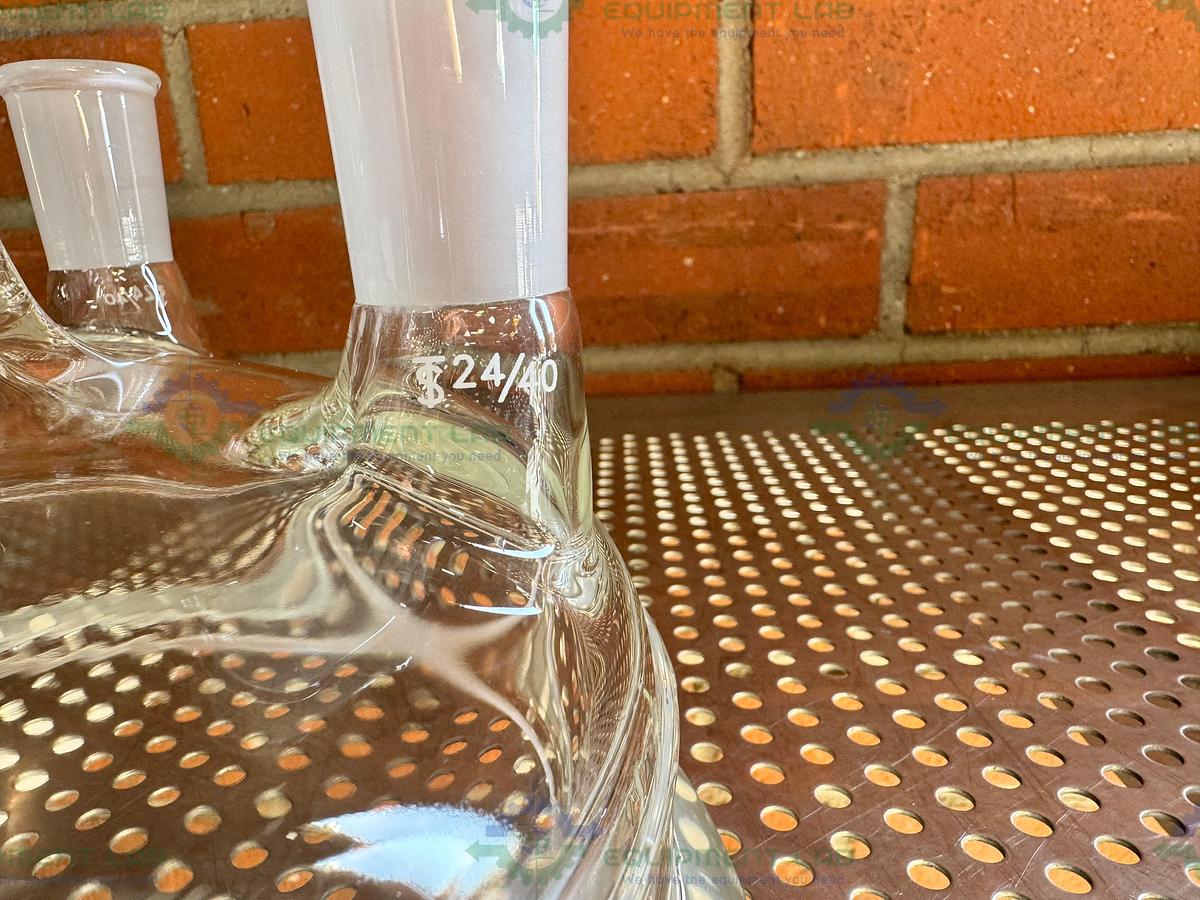 Used Chemglass 10L Reaction Vessel 5 Neck Lid 200MM, 45/50 Center Neck 4-24/40 Necks