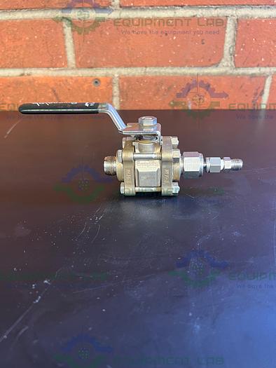 Used Swagelok  Stainless Steel Ball Valve  w/ 3/4" Threaded Fitting