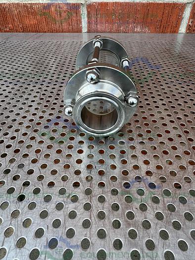 Used 316L  Stainless Steel Single Wall  In Line Sight Glass w/ 1 1/2" Sanitary Fitting