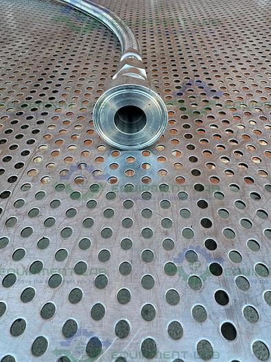 Used Unbranded Stainless Steel Braided Hose 63" w/ Threaded to 1" Sanitary Fitting