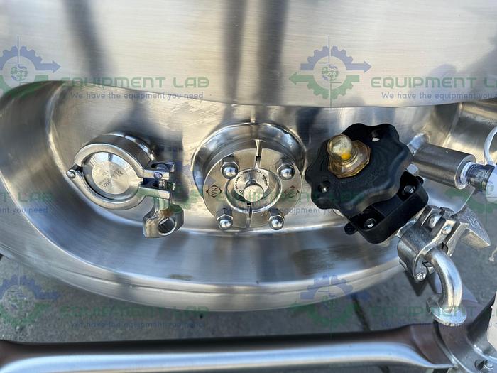 Used Allegheny 400 Liter Stainless Steel Jacketed Reactor 45 PSI w/ 5 HP Top Mixer