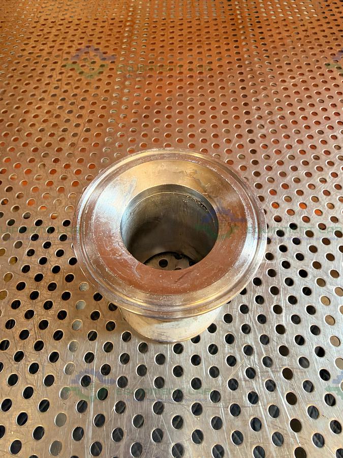 Used Stainless Steel Vacuum Reducer KF 50 to 3.5" OD Sanitary Fitting