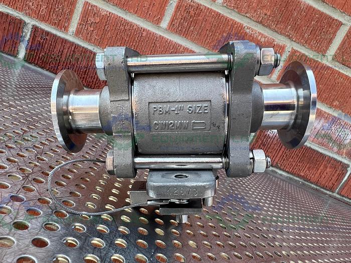 Used PBM  SIC-E5X-D-F04D Stainless Steel Ball Valve w/ 1" Sanitary Fitting