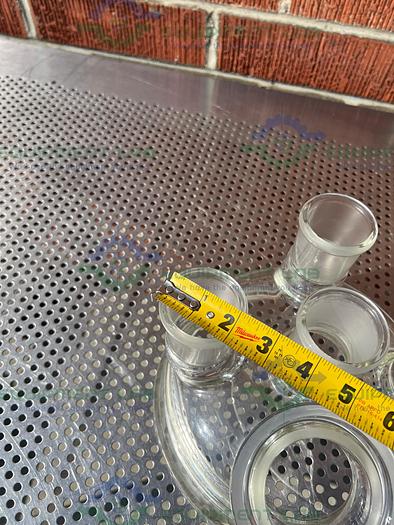 Used Chemglass  CG-1946-50 Reaction Vessel 5 Neck Lid 200MM, 45/50 Joints w/ Adapter