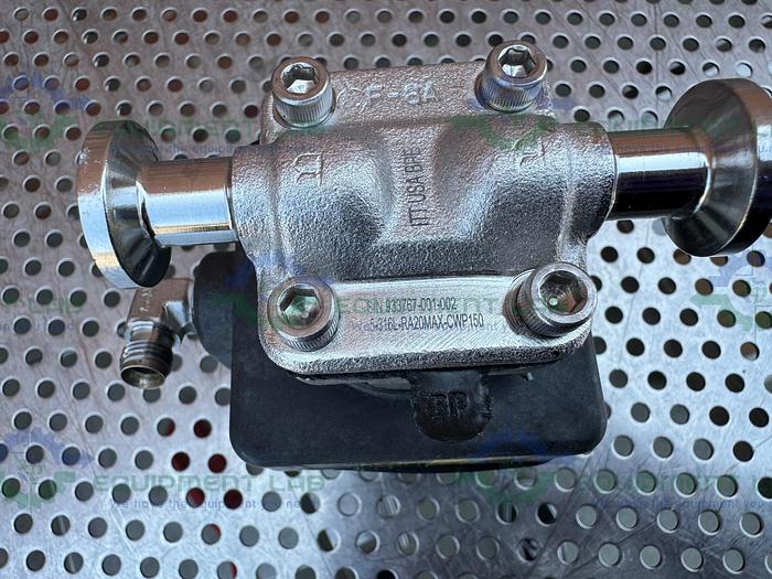 Used ITT Pure Flo .5-316L-RA20MAX-CWP150 Diaphragm Valve w/ 1/2" Sanitary Fitting
