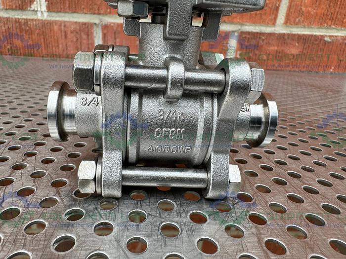 Used FNW Figure 330A Stainless Steel Ball Valve w/ 3/4" Sanitary Fitting