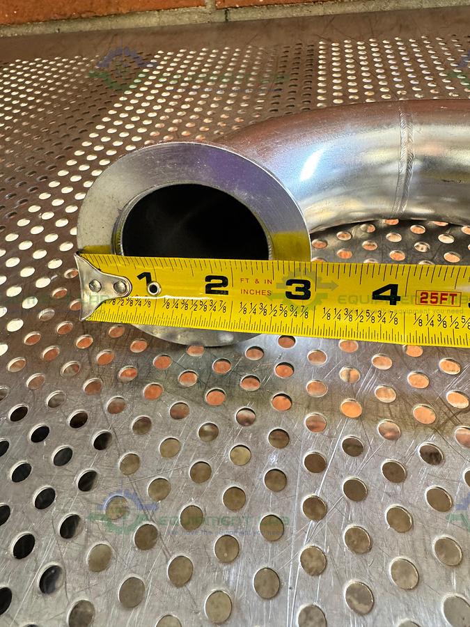 Used Stainless Steel 180 Degree U Bend Vacuum Tube Elbow w/ KF50 Fitting