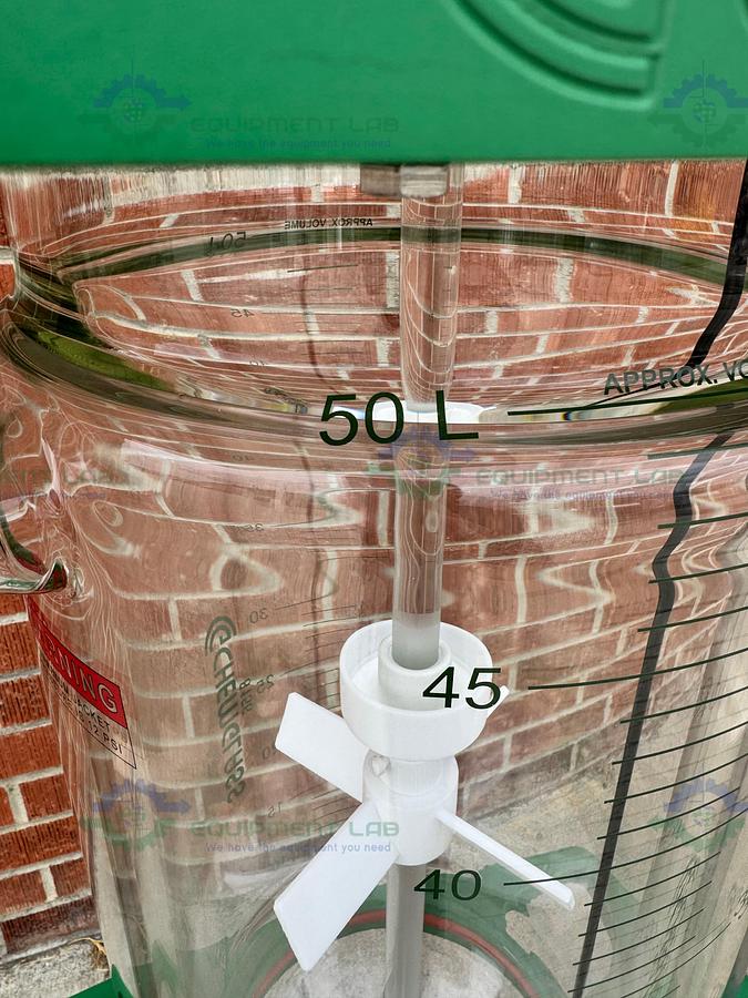 Chemglass 50 Liter Jacketed Glass Reactor w/ Zero Dead Space Drain Valve MFG 20