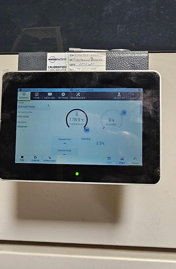 Used Weiss Technik Endurance ENDH1500/70 Environmental Chamber +180C to -70C Humidity