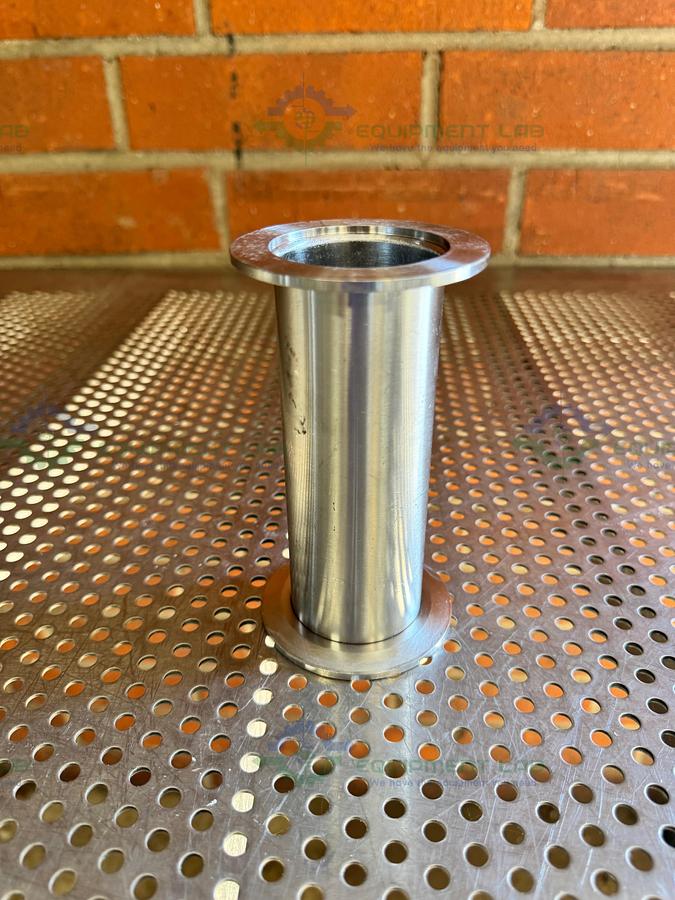 Used 3 Way Stainless Steel KF 50 to KF 16/10 Elbow Nipple Vacuum Fitting