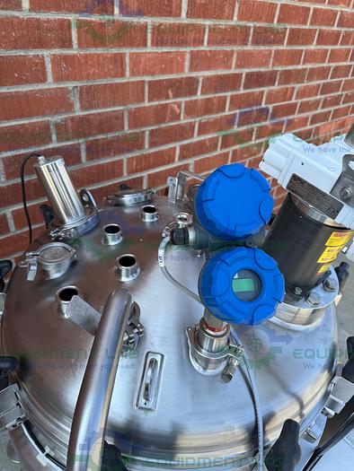Used Allegheny 400 Liter Stainless Steel Jacketed Reactor 45 PSI w/ 5 HP Top Mixer
