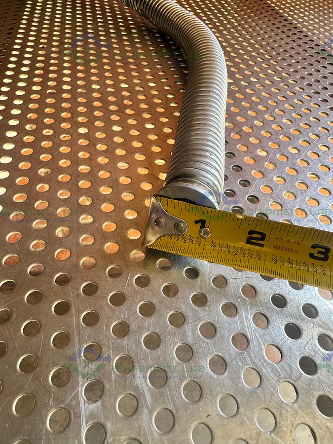 Used Stainless Steel Bellows Flexible Vacuum Hose 64" w/ KF 16/10 Fitting