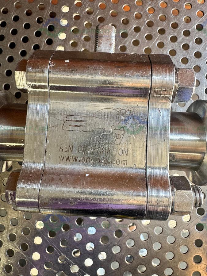 Used A&N Corporation Stainless Steel Ball Valve w/ KF40 Vacuum Fitting