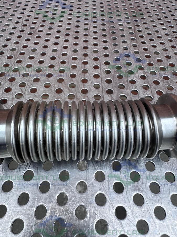 Used Stainless Steel Bellows Flexible Vacuum Hose 5" w/ KF25 Fitting