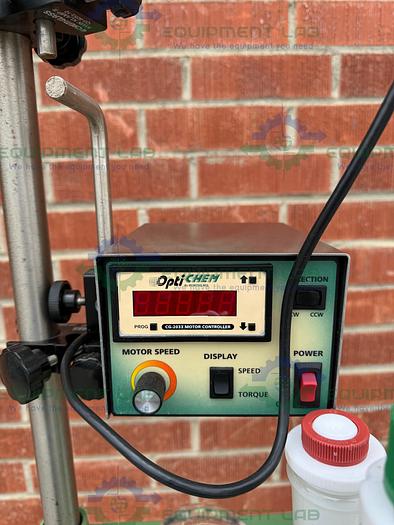 Used Chemglass 20 Liter Jacketed Glass Reactor w/ Optichem Overhead Stirrer