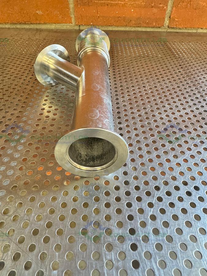 Used Stainless Steel KF50 Vacuum Bellow Tee