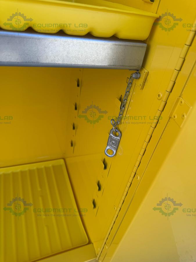 Used JustRite 45 Gallon Flammable Liquid Storage Cabinet w/ Soft Close Doors, Key