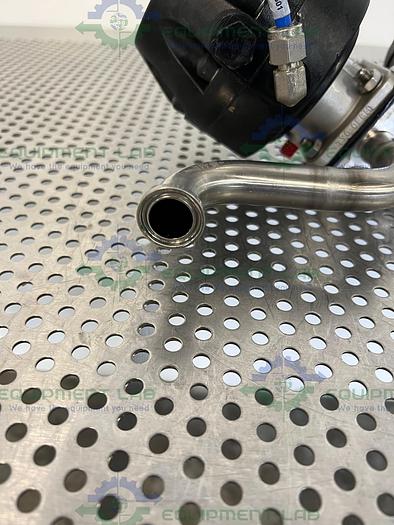 Used 2 ITT Pure-Flo A208 Diaphragm Valves 90PSI w/ 3/4" and 1/2" Sanitary Fittings