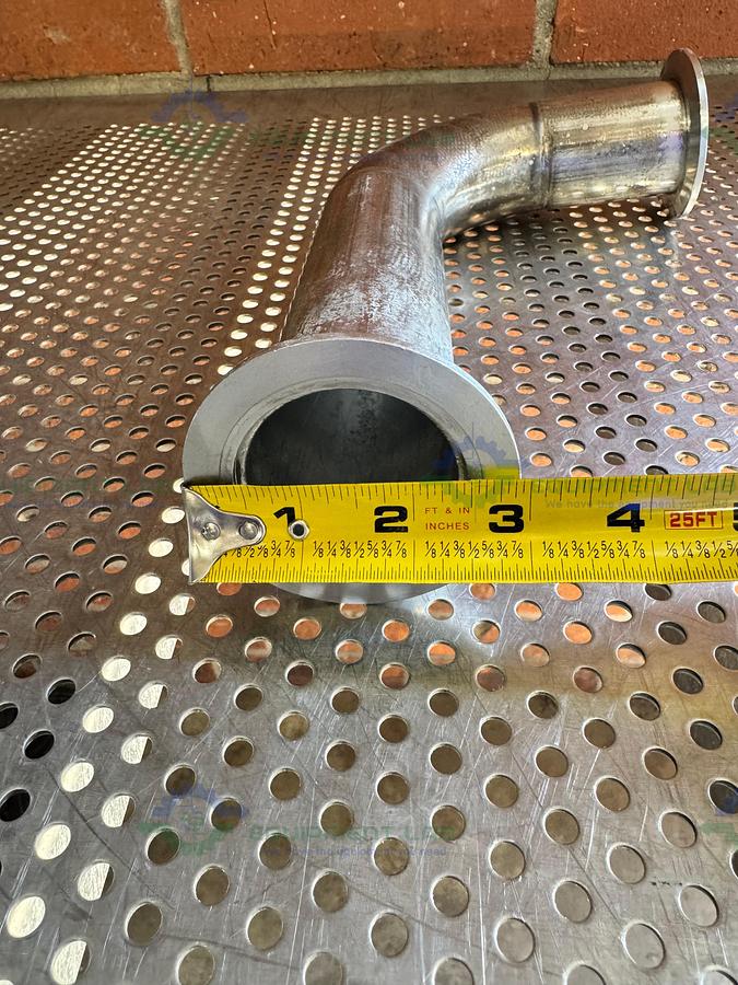 Used Stainless Steel 90 Dgeree KF 50 Elbow Nipple Vacuum Fitting