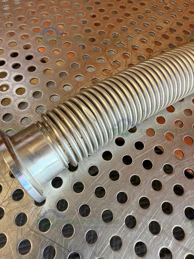 Used Stainless Steel Bellows Flexible Vacuum Hose 48" w/ KF 25 Vacuum Fitting