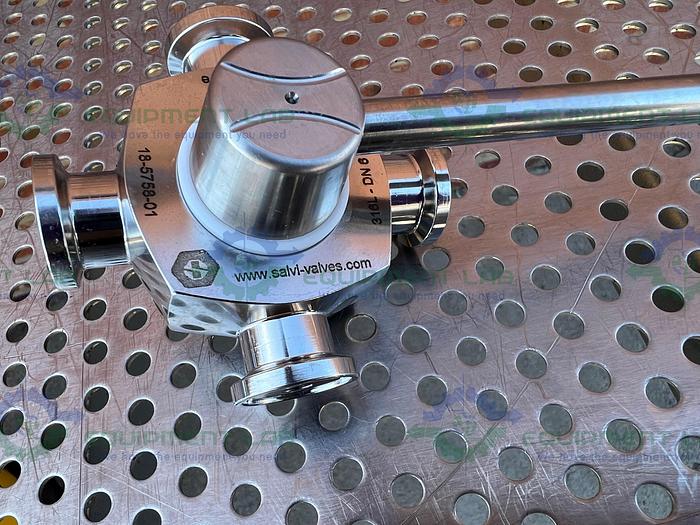 Used GE Healthcare Salvi DN6 1187 4-way 316 Valve 18-5758-01 w/ 1/2" Sanitary Fitting