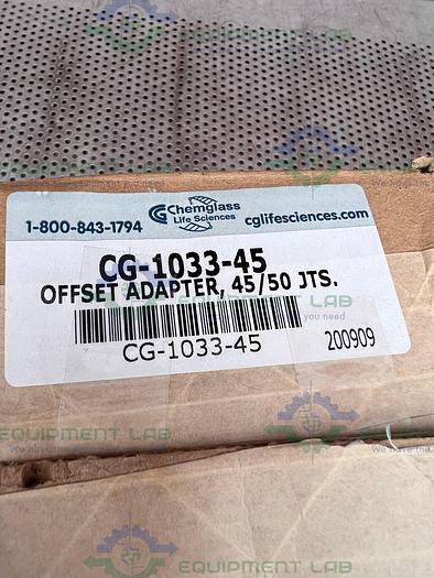 Used Chemglass CG-1033-45 Offset Adapter 45/50 Joint, 270mm H x 75mm W
