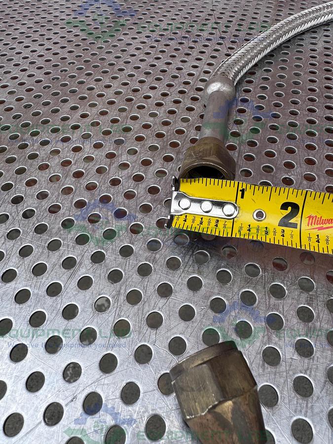 Used Unbranded Stainless Steel Braided Hose 72" w/ 1" Female Threaded Fitting