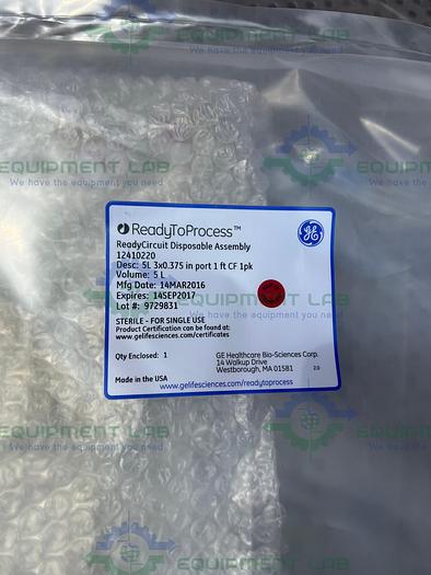 GE Healthcare  12410220 Ready Circuit 5L Disposable Assembly 3x0.375 Port 1Ft CF