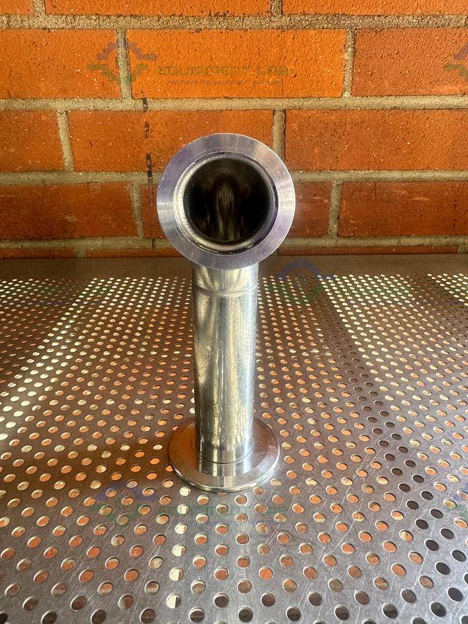 Used Stainless Steel 90 KF 50 to KF40 Elbow Nipple Vacuum Fitting