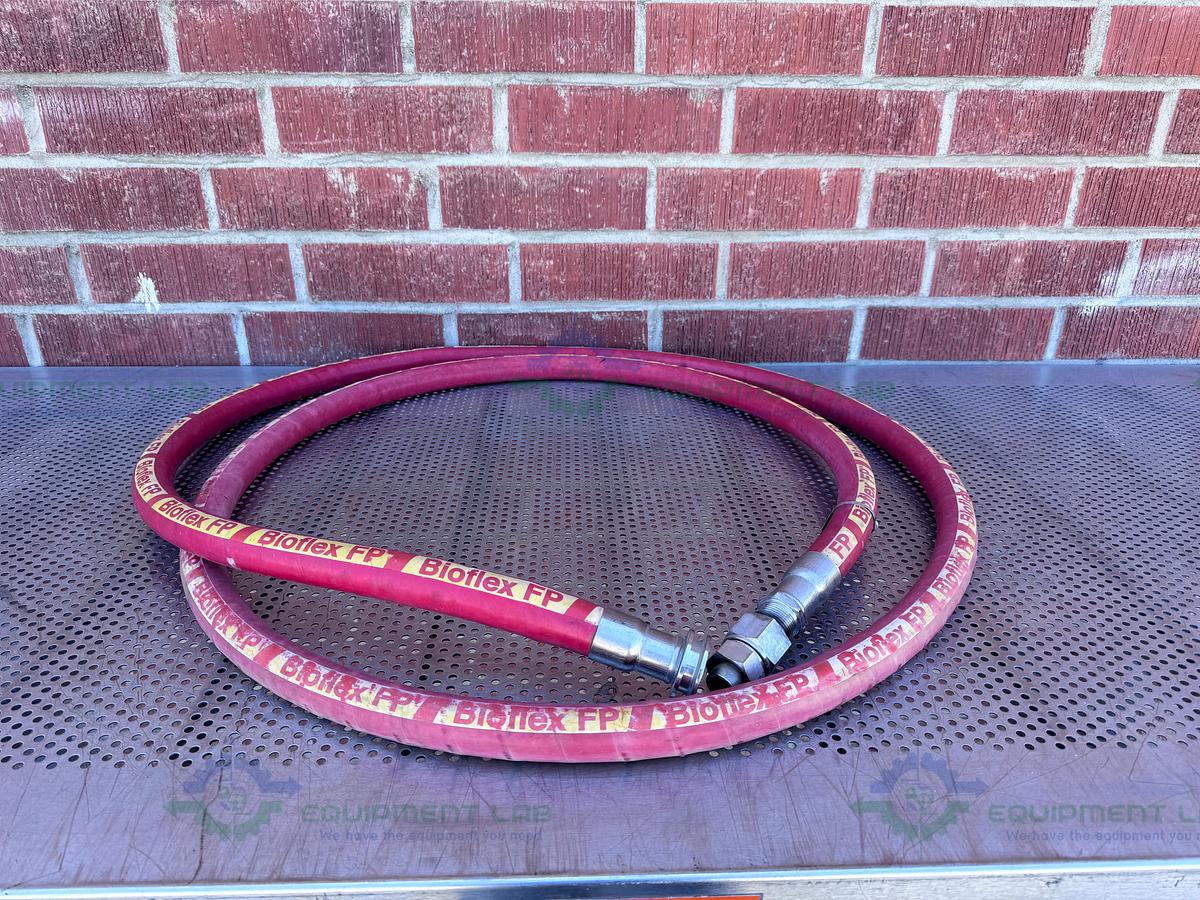Used BioFlex RC 185" Aflex Hose w/ 1" Sanitary Fitting 1" Sanitary Fitting to NPT