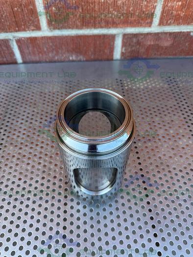 Used Sanitary Process Stainless Steel In Line Sight Glass w/ 3" Sanitary Fitting