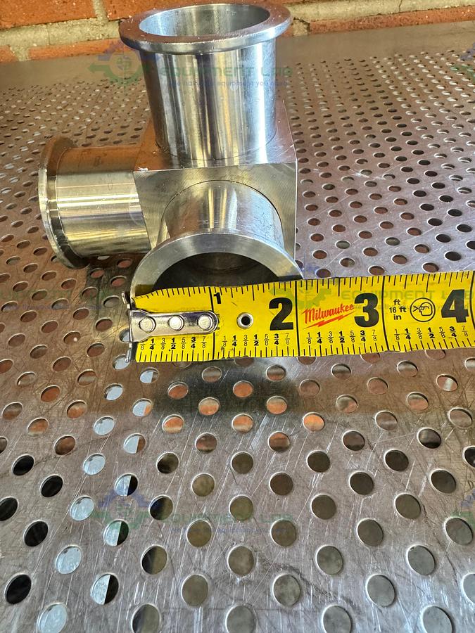 Used 3 Way Stainless Steel Vacuum Fitting w/ KF 40 Fitting