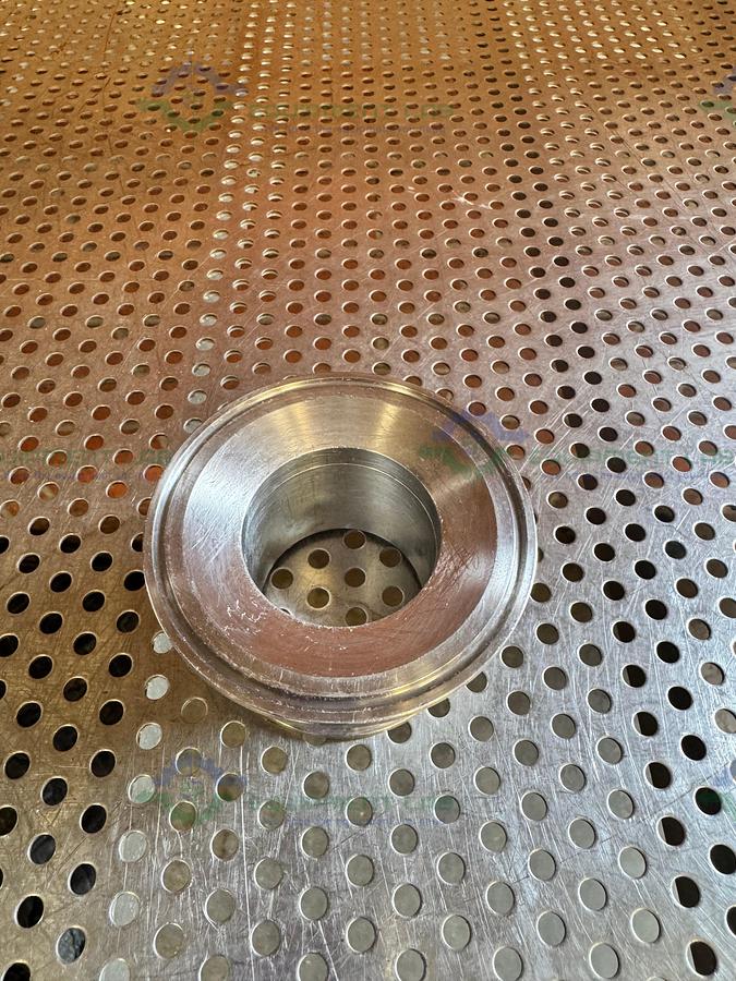 Used Stainless Steel Vacuum Reducer KF 50 to 3" Sanitary Fitting