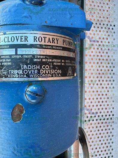 Used Tri Clover PRRED3 Rotary Lobe Pump w/ 1 HP Motor, 1" Sanitary Fitting