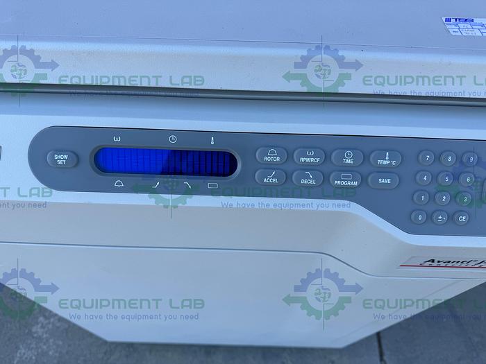 Used Beckman Avanti J-E Refrigerated High-Speed Floor Centrifuge w/ JLA-9.100 Rotor