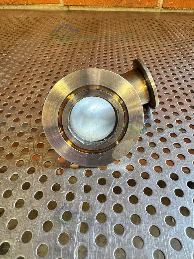 Used Stainless Steel 90 Degree KF 50 to KF 40 Elbow Nipple Vacuum Fitting