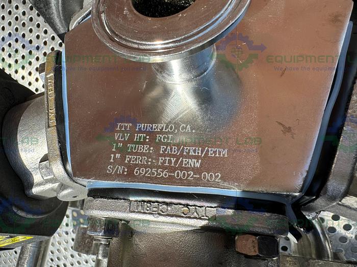 Used 5 ITT Pure Flo Advantage Stainless Steel Diaphragm Valve w/ 1" Sanitary Fittings