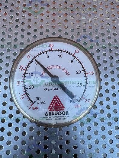 Used Anderson Pressure Gauge 30 In.VAC to 0-30 PSI  w/ 2 OD Fitting