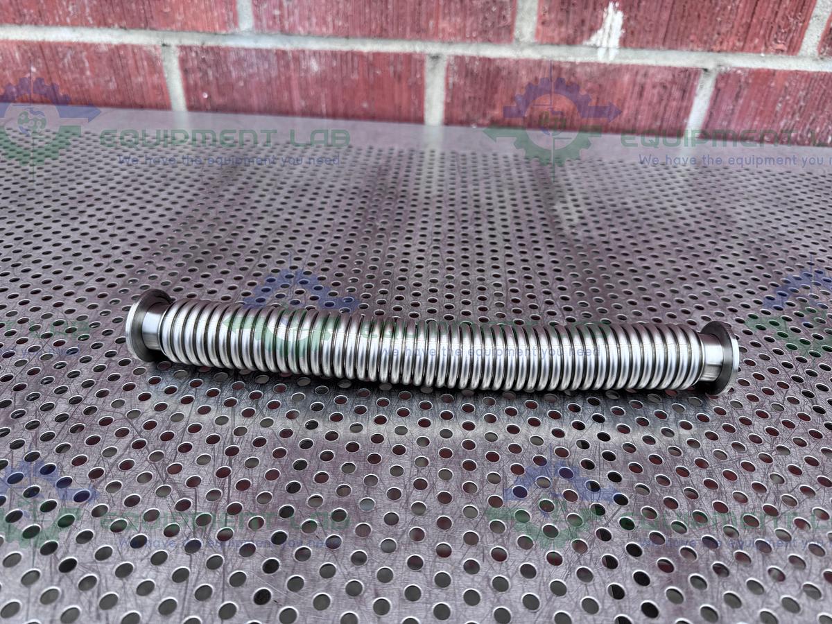 Used Stainless Steel Bellows Flexible Vacuum Hose 12" w/ KF 25 Fitting