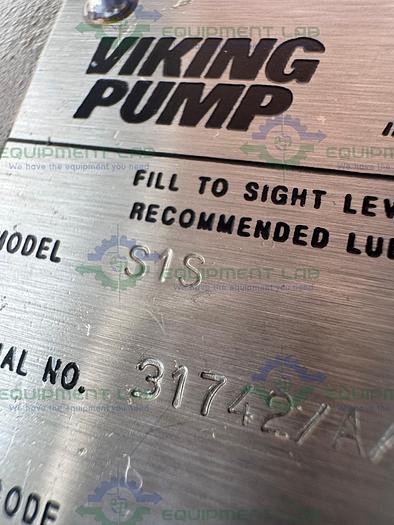 Used Viking S1S Stainless Steel Rotary Lobe Pump w/Stainless Motors 1 HP Motor