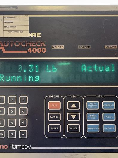 Used Thermo Ramsey  Autocheck 4000 Checkweigher w/ 18.5" x 21.5" Platform