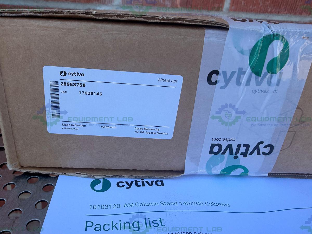 Used Cytiva / GE / Pharmacia BPG 140 / 500 Chromatography Column w/ Stand, Casters