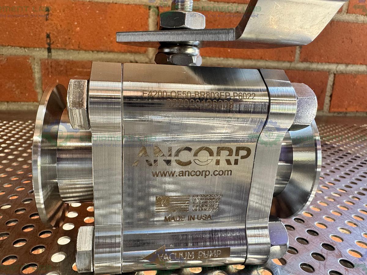 Ancorp E4200-QF50-BR803EP-P6022 High Vacuum Manual Ball Valve w/ KF 50 Fitting